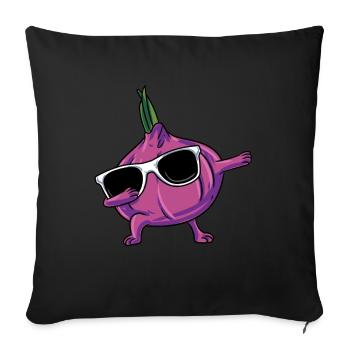 Knoblauch Knoblauchbrot Geschenk - Sofakissenbezug 45 x 45 cm - Schwarz - Vorne