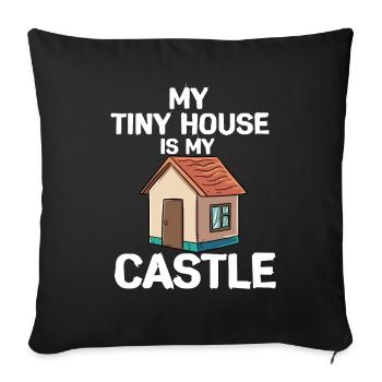 Tiny House - Sofakissenbezug 45 x 45 cm - Schwarz - Vorne