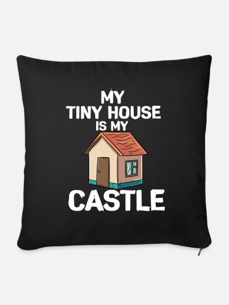 Tiny House - Sofakissenbezug 45 x 45 cm - Schwarz