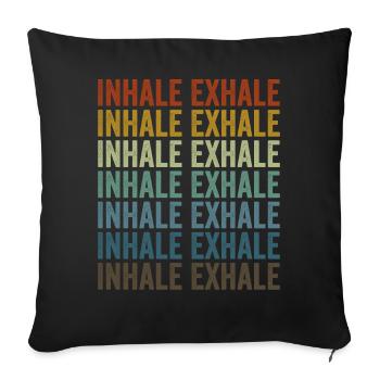 Yoga Meditation Inhale Exhale - Sofa pillowcase 17,3'' x 17,3'' (45 x 45 cm) - black - Front