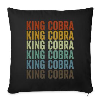 King Cobra Vintage Snake - Sofa pillowcase 17,3'' x 17,3'' (45 x 45 cm) - black - Front