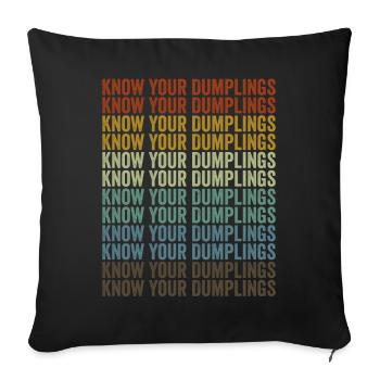 Know your dumplings dim sum lovers chinesisc - Sofa pillowcase 17,3'' x 17,3'' (45 x 45 cm) - black - Front