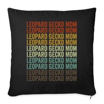 Leopard Gecko Mama Leopard Gecko Lizard Mama Repti - Sofa pillowcase 17,3'' x 17,3'' (45 x 45 cm) - black - Front