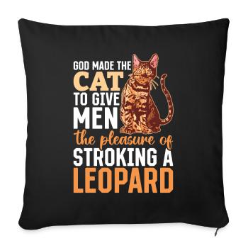 Bengal Cat Race Léopard Pet Cadeau - Housse de coussin décorative 45 x 45 cm - noir - Devant