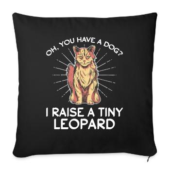 Cats Dogs Owner Education Leopard Bengal - Sofa pillowcase 17,3'' x 17,3'' (45 x 45 cm) - black - Front