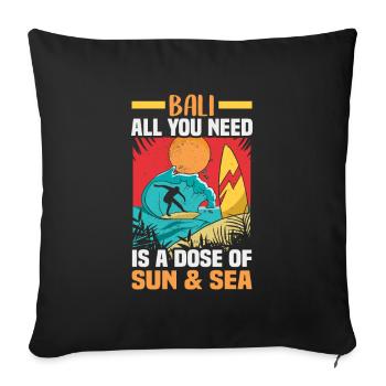 Bali Indonesia beach holiday by the sea - Sofa pillowcase 17,3'' x 17,3'' (45 x 45 cm) - black - Front