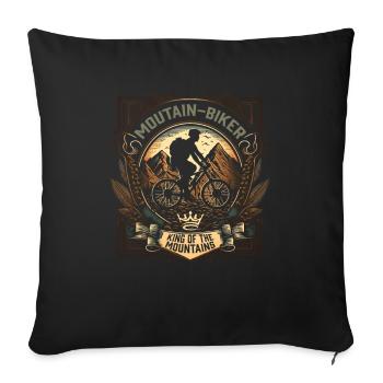 Fun mountain bike downhill design for MTB fans - Sofa pillowcase 17,3'' x 17,3'' (45 x 45 cm) - black - Front