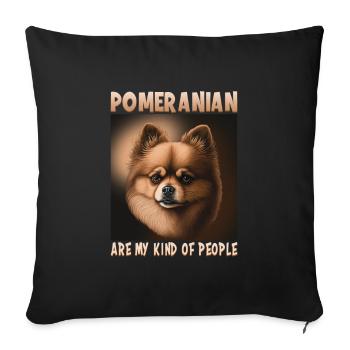 Dog saying Pomeranian design for dog lovers - Sofa pillowcase 17,3'' x 17,3'' (45 x 45 cm) - black - Front