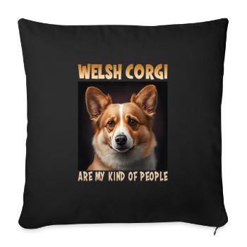 Dog Saying Welsh Corgi Design for Dog Lovers - Sofa pillowcase 17,3'' x 17,3'' (45 x 45 cm) - black - Front