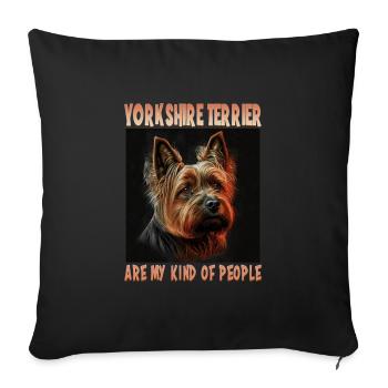Dog Saying Yorkshire Terrier Design pour - Housse de coussin décorative 45 x 45 cm - noir - Devant