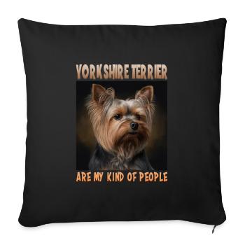 Dog Saying Yorkshire Terrier Design pour - Housse de coussin décorative 45 x 45 cm - noir - Devant