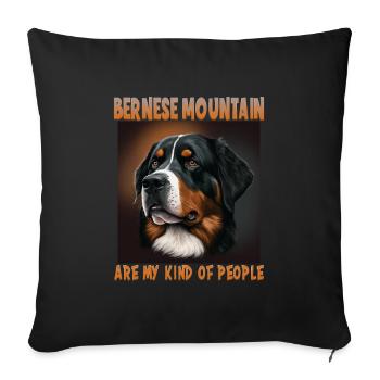 Dogs Bernese Mountain Dog Dog Lovers Aussie - Sofa pillowcase 17,3'' x 17,3'' (45 x 45 cm) - black - Front