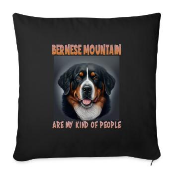 Dogs Bernese Mountain Dog Dog Lovers Aussie - Sofa pillowcase 17,3'' x 17,3'' (45 x 45 cm) - black - Front
