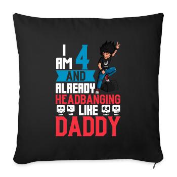Ich bin 4 - Jungen Rocker - Sofakissenbezug 45 x 45 cm - Schwarz - Vorne