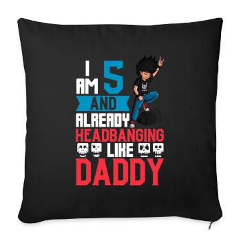 Ich bin 5 - Jungen Rocker - Sofakissenbezug 45 x 45 cm - Schwarz - Vorne