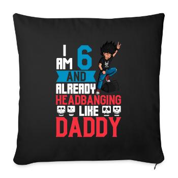 Ich bin 6 - Jungen Rocker - Sofakissenbezug 45 x 45 cm - Schwarz - Vorne