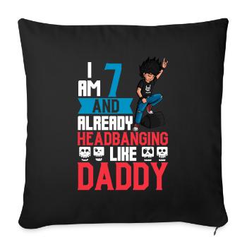 Ich bin 7 - Jungen Rocker - Sofakissenbezug 45 x 45 cm - Schwarz - Vorne
