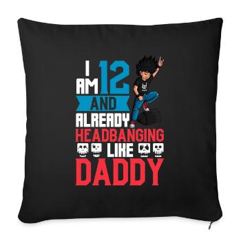 I'm 12 - Young Rocker - Sofa pillowcase 17,3'' x 17,3'' (45 x 45 cm) - black - Front