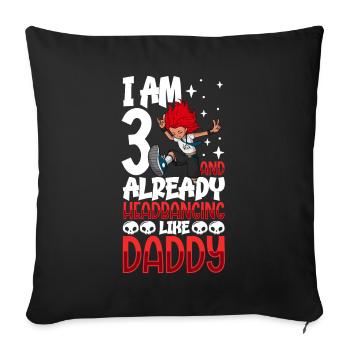 I'm 3 - Girl Rocker - Sofa pillowcase 17,3'' x 17,3'' (45 x 45 cm) - black - Front