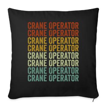 Crane operator Crane operator Usa Fla - Sofa pillowcase 17,3'' x 17,3'' (45 x 45 cm) - black - Front