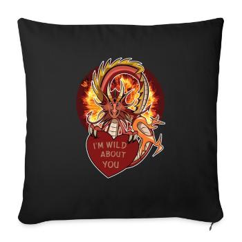 dragon wyvern dragon Valentine's Day Heart Gift - Sofa pillowcase 17,3'' x 17,3'' (45 x 45 cm) - black - Front