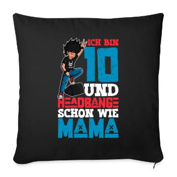 Ich bin 10 - Jungen Rocker - Sofakissenbezug 45 x 45 cm - Schwarz - Vorne