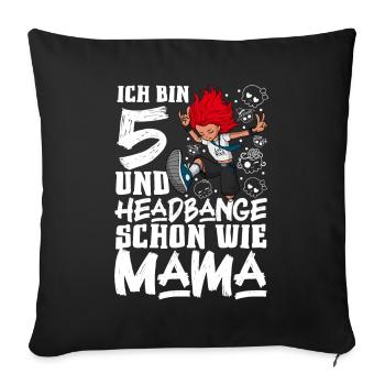 J’ai 5 ans - Girl Rocker - Housse de coussin décorative 45 x 45 cm - noir - Devant
