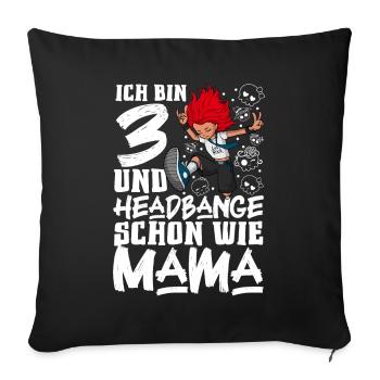 Ich bin 3 - Mädchen Rocker - Sofakissenbezug 45 x 45 cm - Schwarz - Vorne