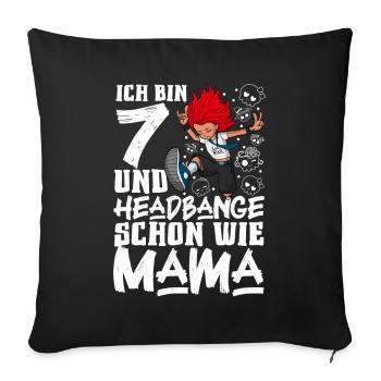 Ich bin 7 - Mädchen Rocker - Sofakissenbezug 45 x 45 cm - Schwarz - Vorne