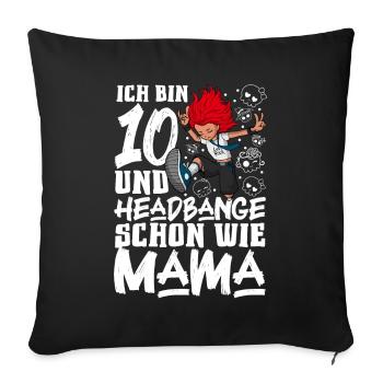 J’ai 10 ans - Girl Rocker - Housse de coussin décorative 45 x 45 cm - noir - Devant