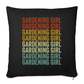 Jardinage Filles jardinage Filles - Housse de coussin décorative 45 x 45 cm - noir - Devant