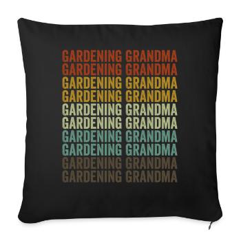 Gartenarbeit Oma Gartenarbeit Oma Gärtnerin Frau - Sofakissenbezug 45 x 45 cm - Schwarz - Vorne