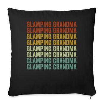 Glamping Oma Glamping Oma Flamingo Wohnmobil Wohnw - Sofakissenbezug 45 x 45 cm - Schwarz - Vorne
