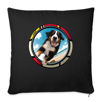 Dogs Bernese Mountain Dog Dog Lovers - Sofa pillowcase 17,3'' x 17,3'' (45 x 45 cm) - black - Front