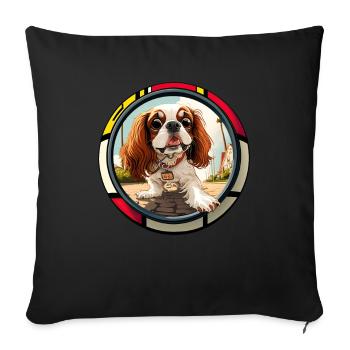 Hunde Spruch Cavalier Spaniel für Hundeliebhaber - Sofakissenbezug 45 x 45 cm - Schwarz - Vorne