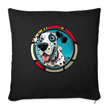 Dog saying Dalmatian design for dog lovers - Sofa pillowcase 17,3'' x 17,3'' (45 x 45 cm) - black - Front