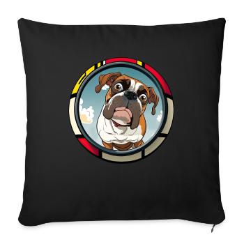 Dog Cartoon Boxer Design for Dog Lovers - Sofa pillowcase 17,3'' x 17,3'' (45 x 45 cm) - black - Front