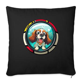 Hunde Spruch Cavalier Spaniel für Hundeliebhaber - Sofakissenbezug 45 x 45 cm - Schwarz - Vorne