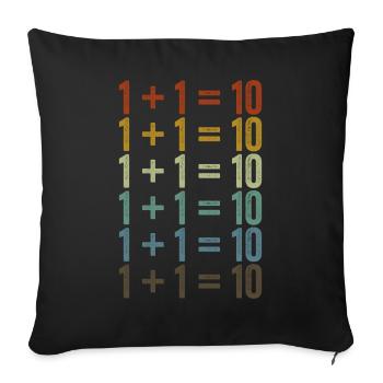 1 + 1 = 10 Programmation développeur logiciel - Housse de coussin décorative 45 x 45 cm - noir - Devant