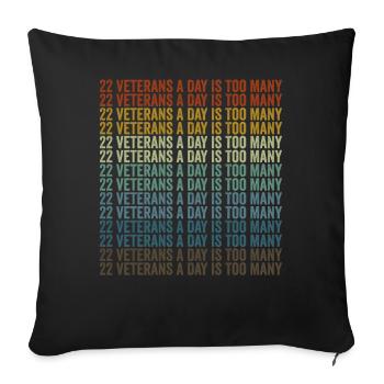 22 anciens combattants par jour, c’est trop Journée des anciens combattants - Housse de coussin décorative 45 x 45 cm - noir - Devant