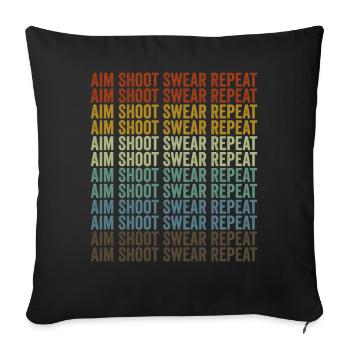 Aim Shoot Swear Repeat Archer - Sofa pillowcase 17,3'' x 17,3'' (45 x 45 cm) - black - Front