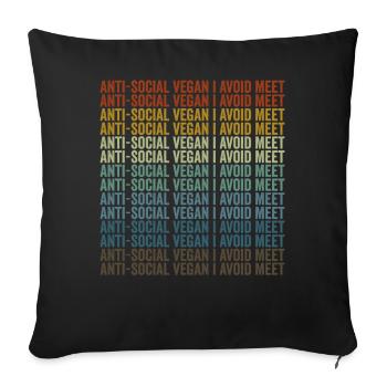 Végétaliens antisociaux J’évite de rencontrer Vega - Housse de coussin décorative 45 x 45 cm - noir - Devant