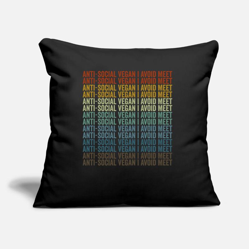 Végétaliens antisociaux J’évite de rencontrer Vega Housse de coussin décorative 45 x 45 cm