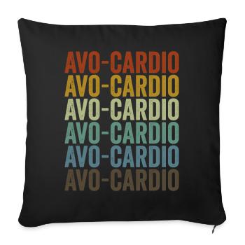 Avo-cardio Vegan Vegetable Lovers Plant Basier - Housse de coussin décorative 45 x 45 cm - noir - Devant