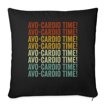 Avo-cardio time! Avocado Fitness Exercise Running - Sofa pillowcase 17,3'' x 17,3'' (45 x 45 cm) - black - Front
