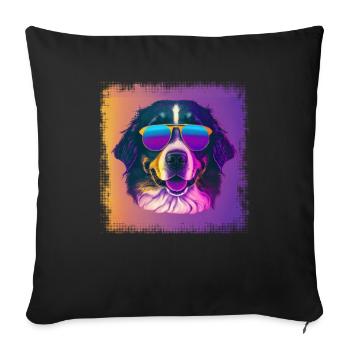 Dogs Bernese Mountain Dog Dog Lovers - Sofa pillowcase 17,3'' x 17,3'' (45 x 45 cm) - black - Front