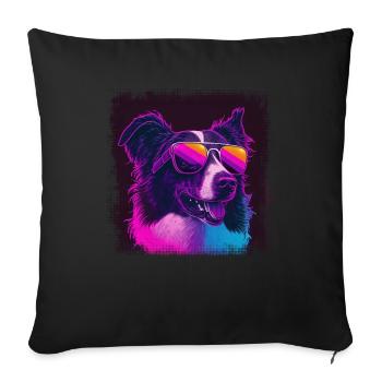 Dog Saying Border Collie Design - Sofa pillowcase 17,3'' x 17,3'' (45 x 45 cm) - black - Front