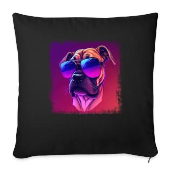 Dog Cartoon Boxer Design for Dog Lovers - Sofa pillowcase 17,3'' x 17,3'' (45 x 45 cm) - black - Front