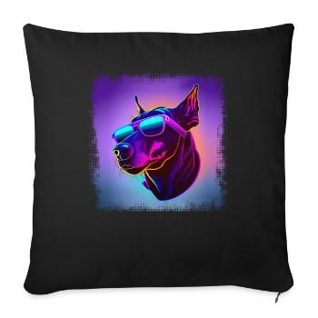 Dog saying Doberman design pour les amoureux des chiens - Housse de coussin décorative 45 x 45 cm - noir - Devant