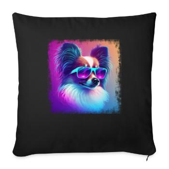 Dog Saying Papillon Design for Dog Lovers - Sofa pillowcase 17,3'' x 17,3'' (45 x 45 cm) - black - Front